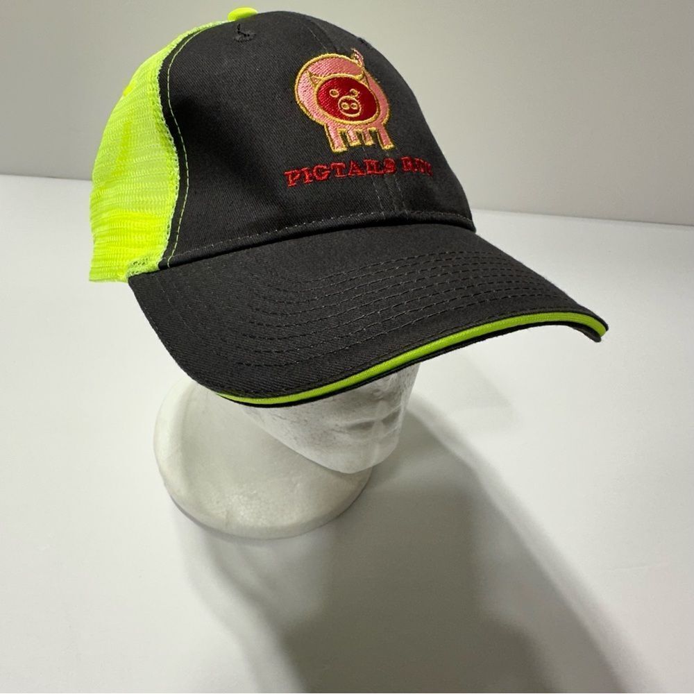 Pigtails Run Trucker Hat Neon Yellow Mesh